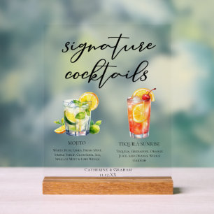 Cocktails Signature Mojito Tequila Sunrise
