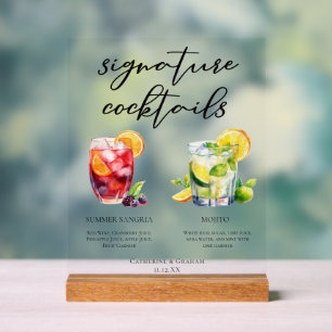 Cocktails Signature Sangria Mojito Menu de Mariage