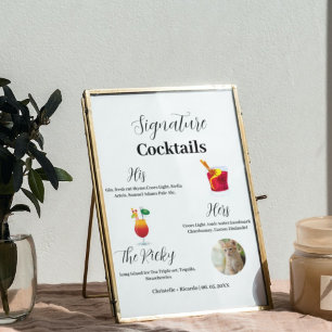 Cocktails signature simple bar mariage Poster