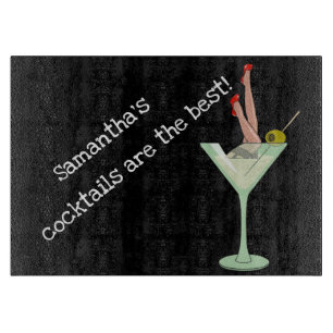 Cocktails sind die Besten! Bearbeitbarer Name Schneidebrett