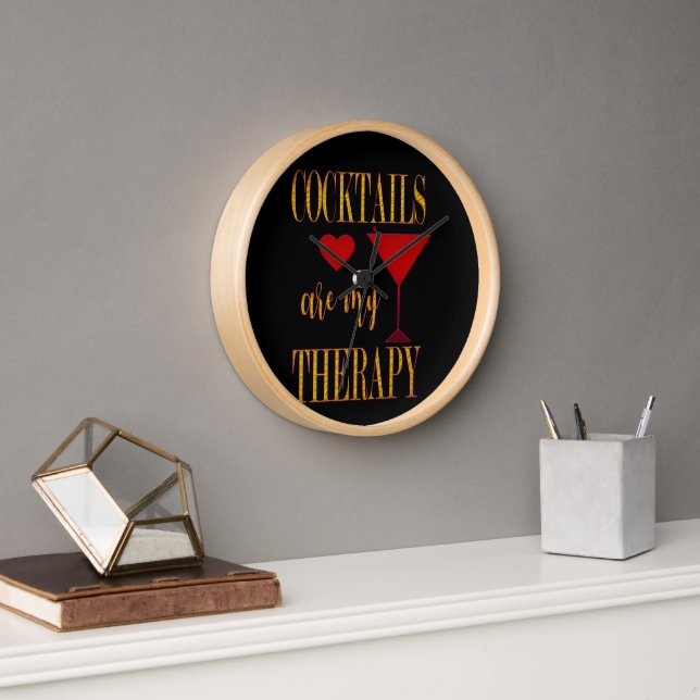 Cocktails sind meine Therapie Uhr (Büro)