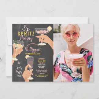 Cocktails Sip Spritz Foto Party Drinks Geburtstag Einladung