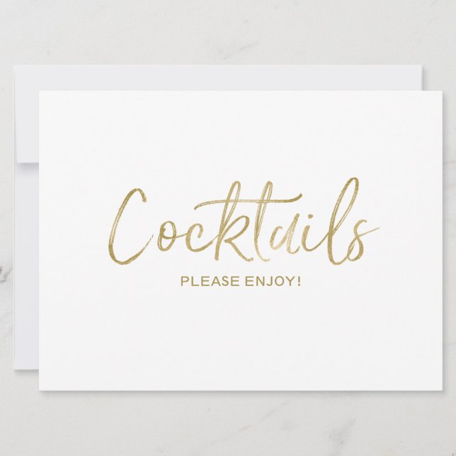 "Cocktails" | Stilvoll Golden Einladung (Vorderseite)