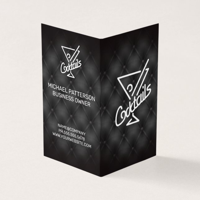 Cocktails-Symbol | Bar und Restaurant Upholsterie Visitenkarten (Vorderseite)