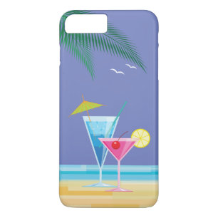 Cocktails tropicaux iPhone 7 Plus Coque - violet