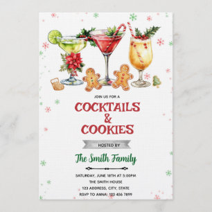 Cocktails und Kekse Weihnachtseinladung Einladung