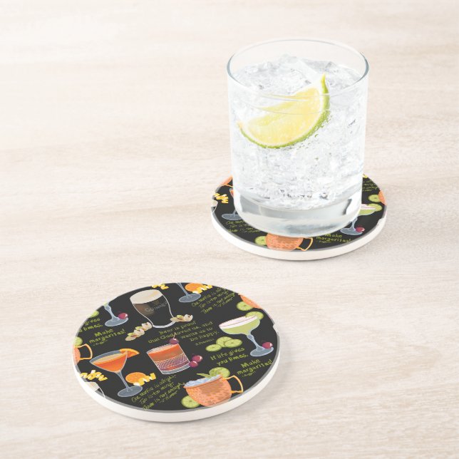 Cocktails und Kontemplation Getränkeuntersetzer (Seite)