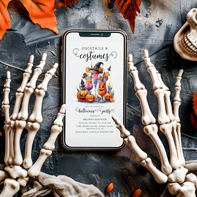 Cocktails und Kostüme Halloween-Party Einladung (Von Creator hochgeladen)