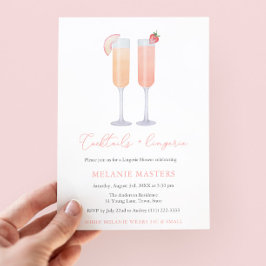 Cocktails und Lingerie Bachelorette Polterabend Einladung