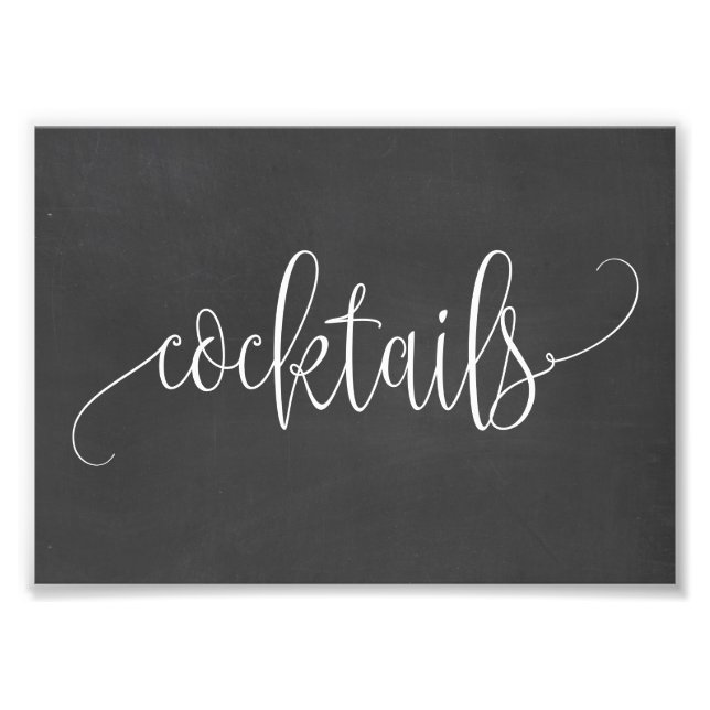 Cocktails Unterschreiben Wählen Sie Ihre Größe - C Fotodruck (Vorne)
