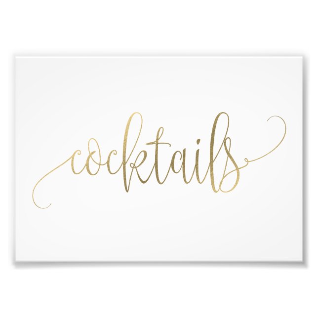 Cocktails Unterschreiben Wählen Sie Ihre Größe - I Fotodruck (Vorne)