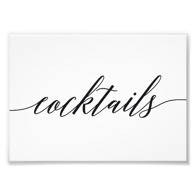 Cocktails Unterschreiben Wählen Sie Ihre Größe Mod Fotodruck (Vorne)