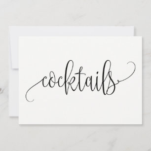 Cocktails Zeichen - Schöne Kalligrafie Einladung