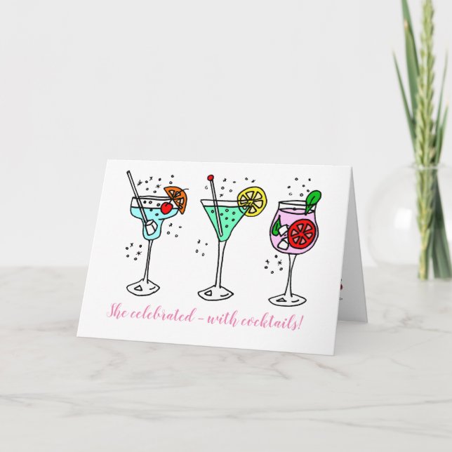 Cocktails zum Geburtstag Karte (Vorderseite)