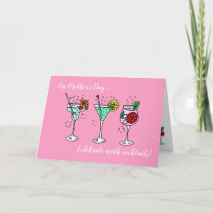 Cocktails zum Muttertag-Grußkarte Karte