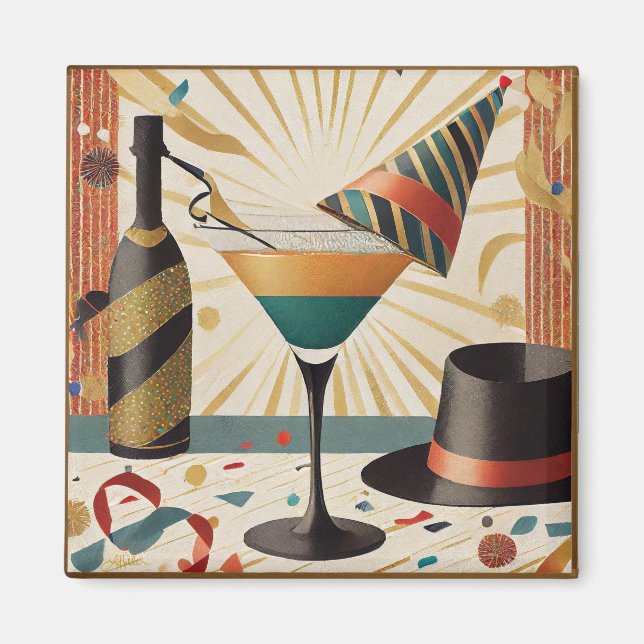 Cocktailstunde aus dem Mittelalter - Silvester Magnet (Vorne)