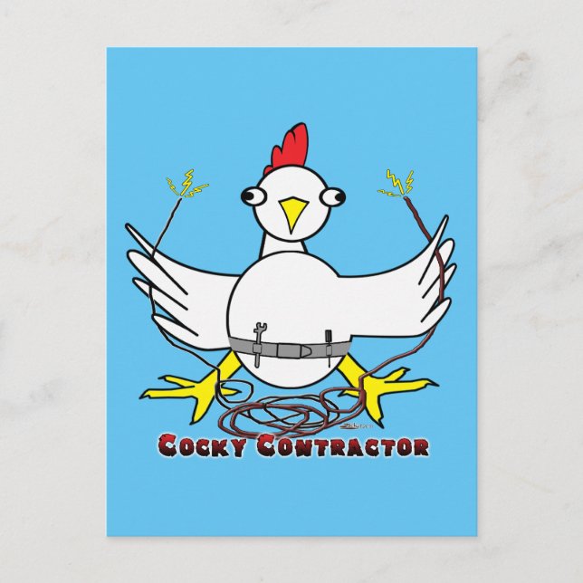 Cocky Contractor Postkarte (Vorderseite)