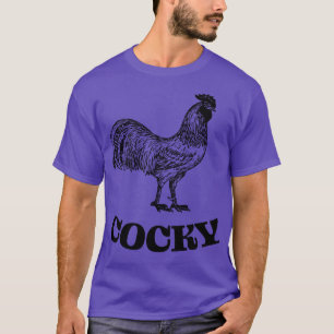 Cocky Rooster Funny Vintag Zeichnend T-Shirt