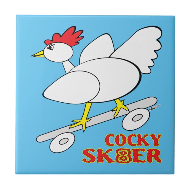 Cocky Skater Fliese (Vorderseite)