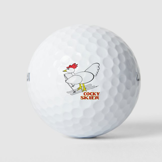Cocky Skier Golfball (Vorderseite)