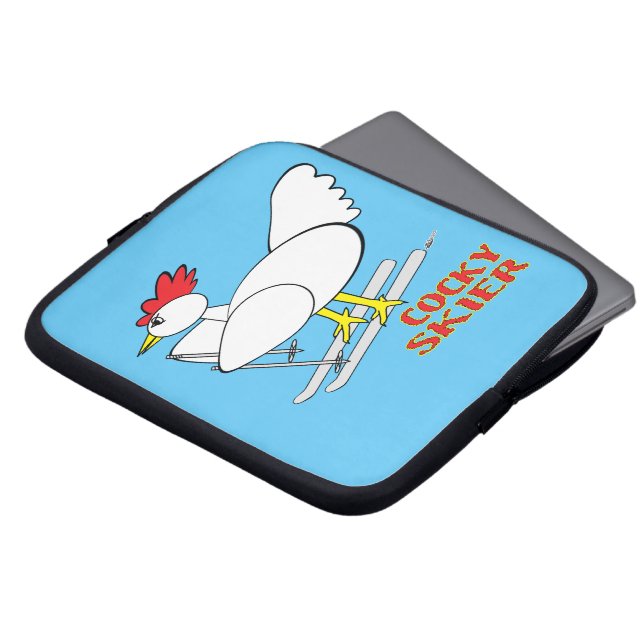 Cocky Skier Laptopschutzhülle (Vorne Oben)