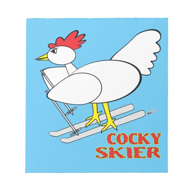 Cocky Skier Notizblock (Vorderseite)