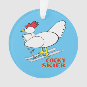 Cocky Skier Ornament