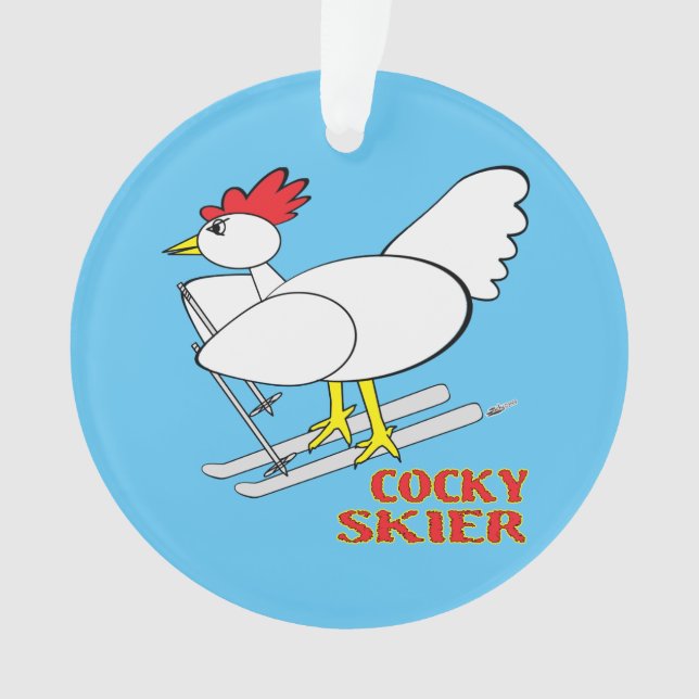 Cocky Skier Ornament (Vorderseite)