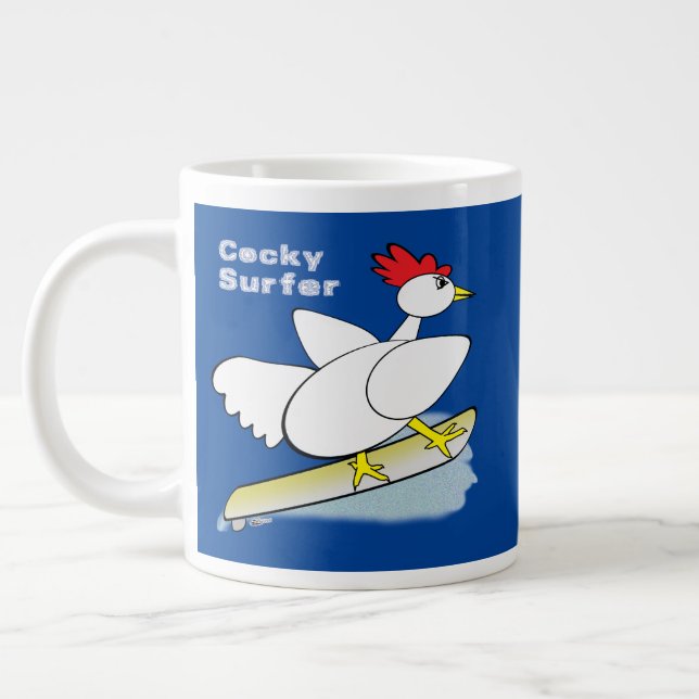 Cocky Surfer Jumbo-Tasse (Links)