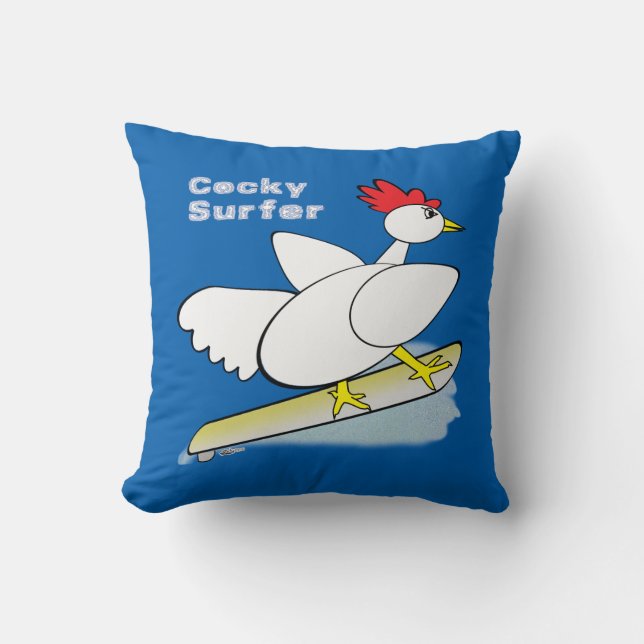 Cocky Surfer Kissen (Vorderseite)