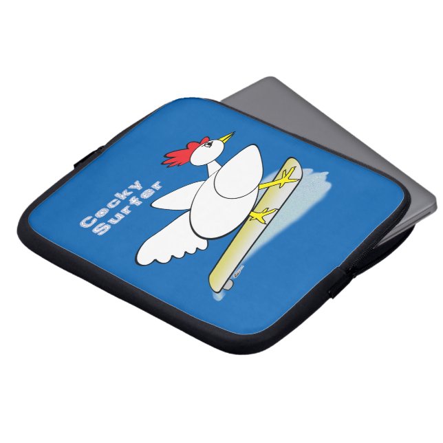 Cocky Surfer Laptopschutzhülle (Vorne Oben)