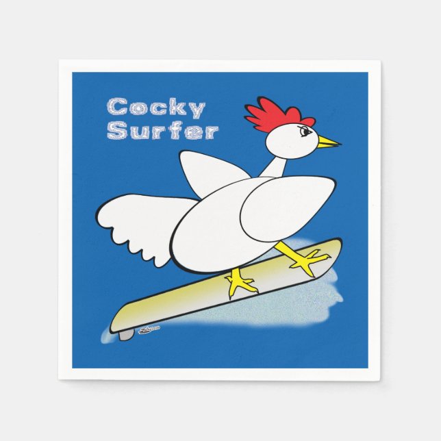 Cocky Surfer Serviette (Vorderseite)