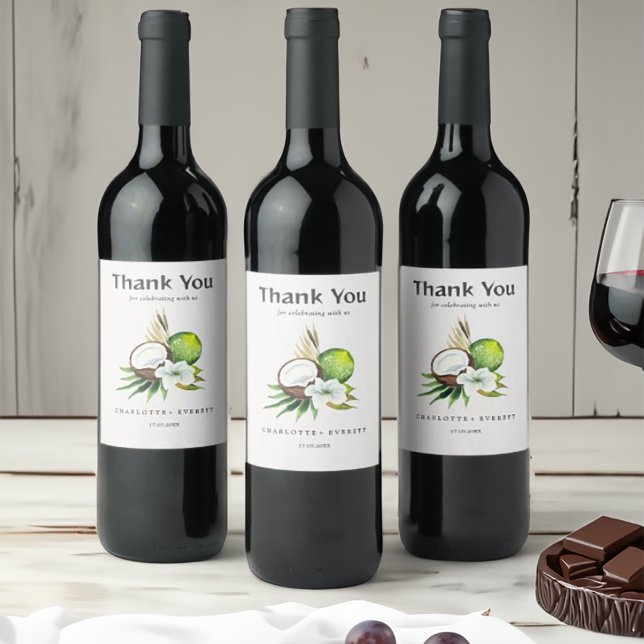 Cocnut Limon Vielen Dank Gastgeschenk Hochzeit Bag Weinetikett (Von Creator hochgeladen)