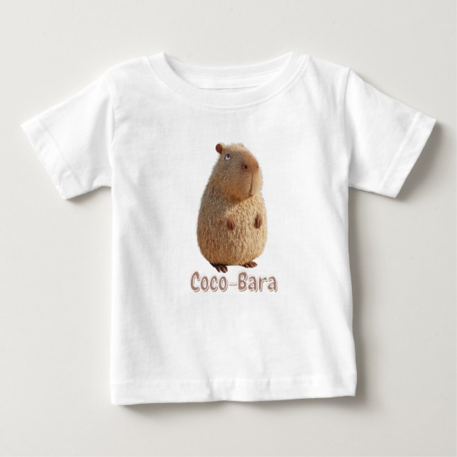 Coco-Bara Vibes. Capybara Core: Kokospalme-Couture Baby T-shirt (Vorderseite)