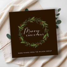 COCO BROWN CORPORATE HOLLY BERRY WREATH CHRISTMAS