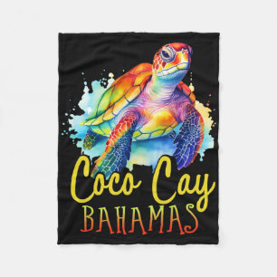 Coco Cay Bahamas Farbenfrohe Meeresschildkröte Fam Fleecedecke
