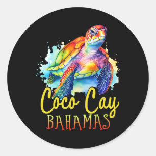 Coco Cay Bahamas Farbenfrohe Meeresschildkröte Fam Runder Aufkleber