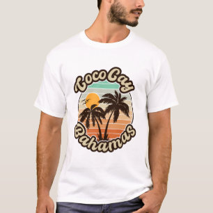 Coco Cay Bahamas Retro Sunset Souvenirs 60er T-Shirt