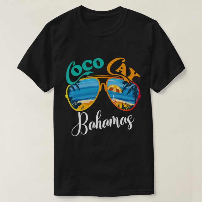 Coco Cay Bahamas Vacation Sonnenbrille Palm Trees  T-Shirt (Design vorne)