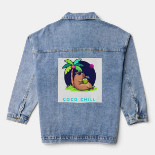 Coco Chill Capybara Sommerclub – Tropisches Capyba Jeansjacke