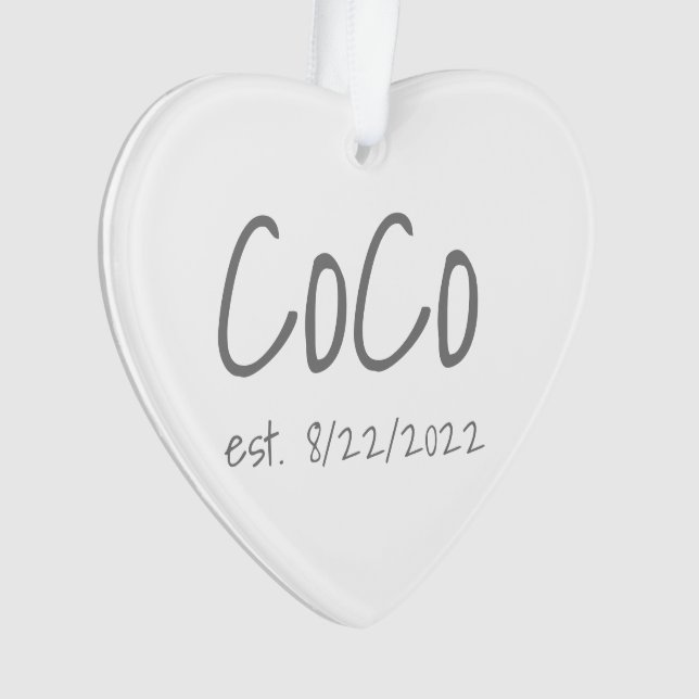 CoCo etablierte Datum Personalisiert Acryl Ornament (Vorderseite)