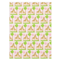 Coco-Giraffe und Baby-Rosa-Baumwolltischdecke