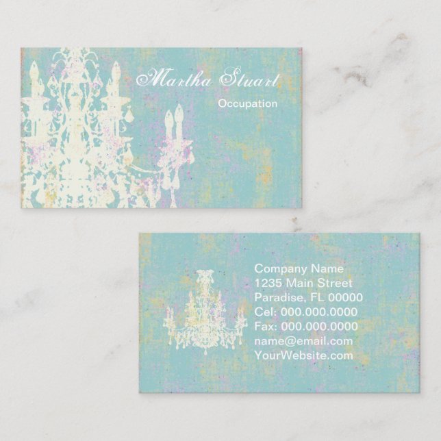 Coco-Leuchter FARBE/PAPIER/FORM-WAHLEN - Visitenkarte (Vorne/Hinten)