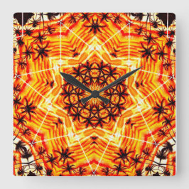 Coco Palm Star Quadratische Wanduhr