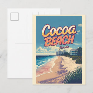 Cocoa Beach City Florida Küstenlinie Geschenke Pos Postkarte