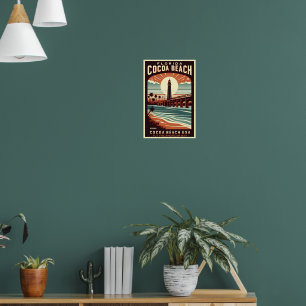 Cocoa Beach City Florida Küstenlinie Geschenke Poster