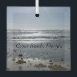 Cocoa Beach Florida Ornament Aus Glas<br><div class="desc">Ein Dekor mit einem Foto von Cocoa Beach, Florida.</div>