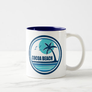 Cocoa Beach Florida Palm Tree Birds Zweifarbige Tasse