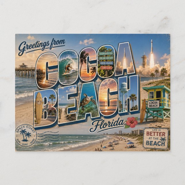 Cocoa Beach, Florida Postkarte (Vorderseite)