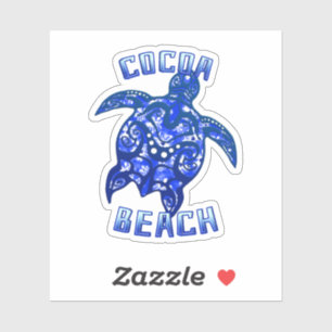 Cocoa Beach Florida Vacation Tribal Turtle Aufkleber